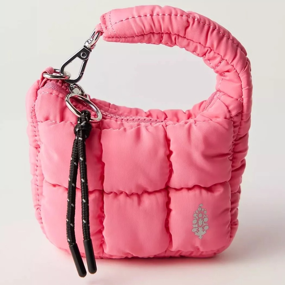 FP (Free People) Movement Quilted Micro Pouch Bubblegum Pink Brand New with Tags